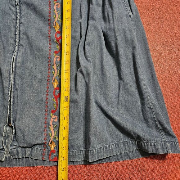 Go Softly Embroidered Patio Dress 1X Floral Zip Kaftan Cottagecore Prairie - Picture 8 of 10